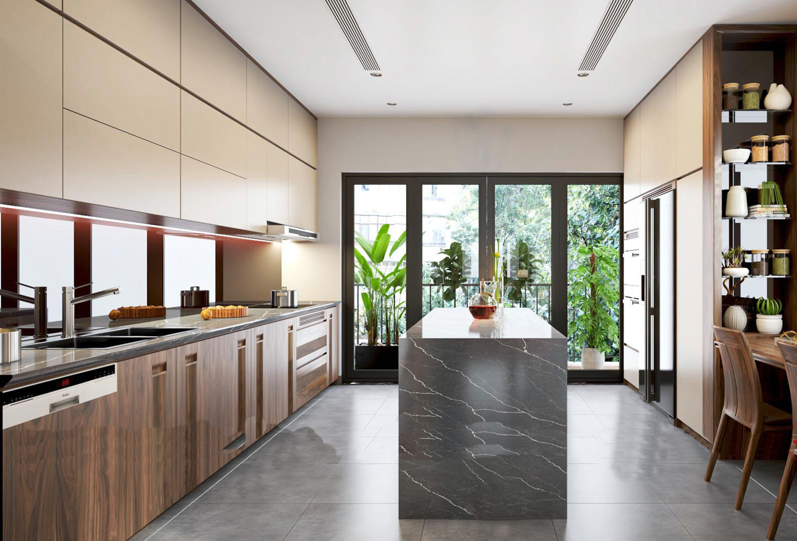 mau-ke-bep-cho-nha-nho